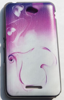 Силиконов гръб ТПУ за Sony Xperia E4 лилав със сърце